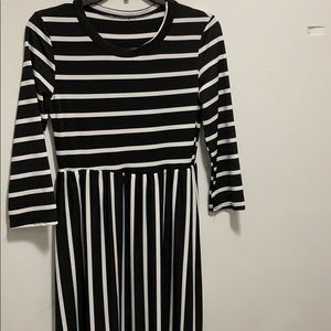 Black and white stripe maxi dress